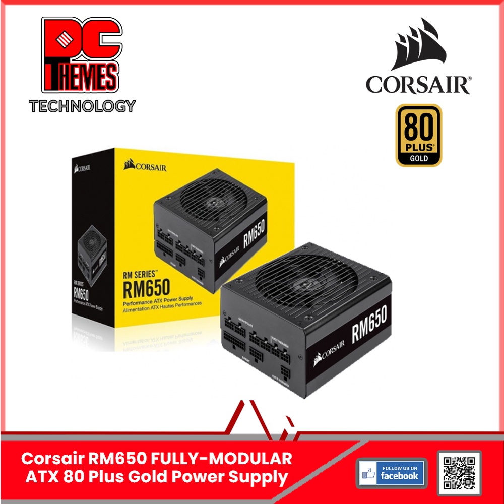 Corsair RM650 FULLY-MODULAR ATX 80 Plus Gold Power Supply | Shopee ...