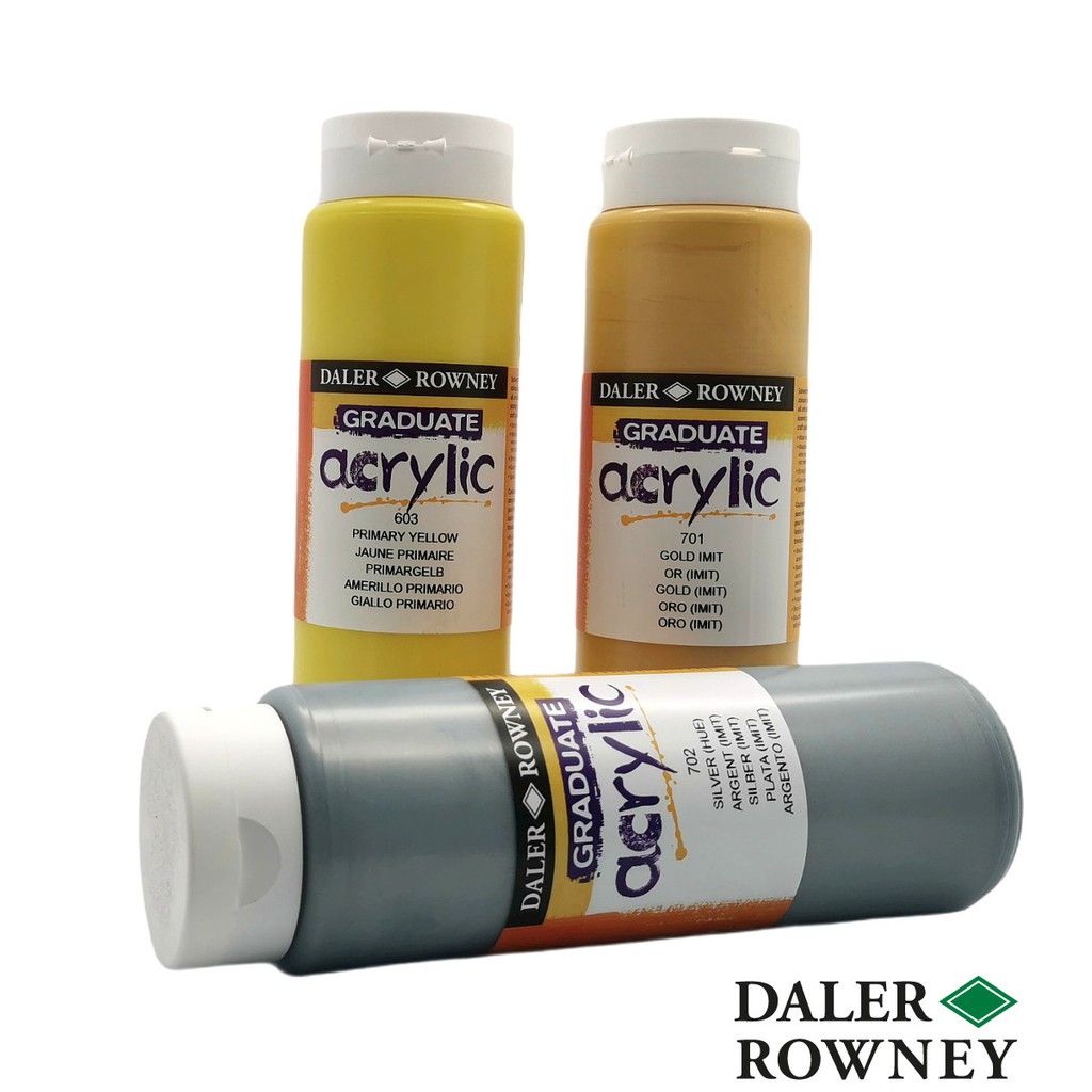 Daler Rowney Graduate Acrylic Colour 500ml Part 2/3 (47 colours in this