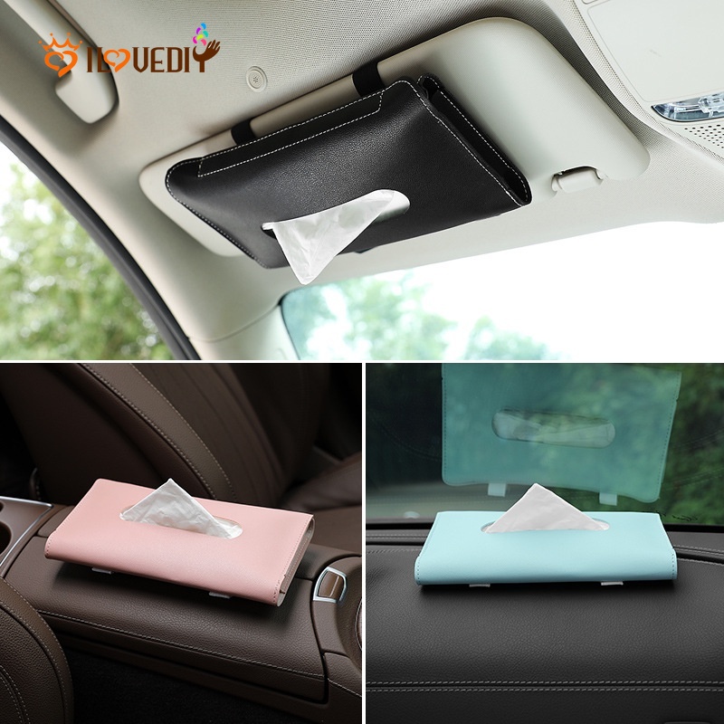 Car Visor Storage Holder For Tissue / Car Sun Visor Organizer /Car Sun Visor Leather Tissue bag /Auto Accessories