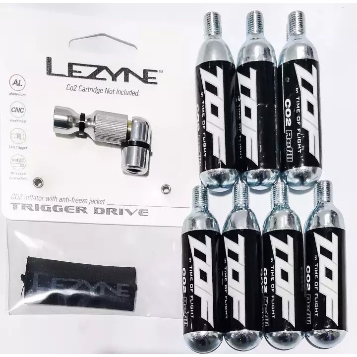 Lezyne Trigger Drive CO2 inflator bundle with & CO2 Cartridges