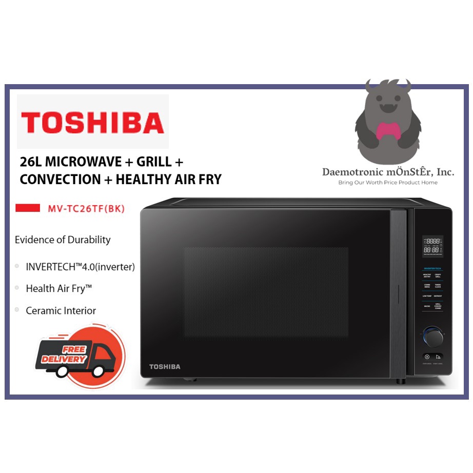 Toshiba MV-TC26TF(BK) 26L Microwave Oven + Grill + Convection + Healthy ...