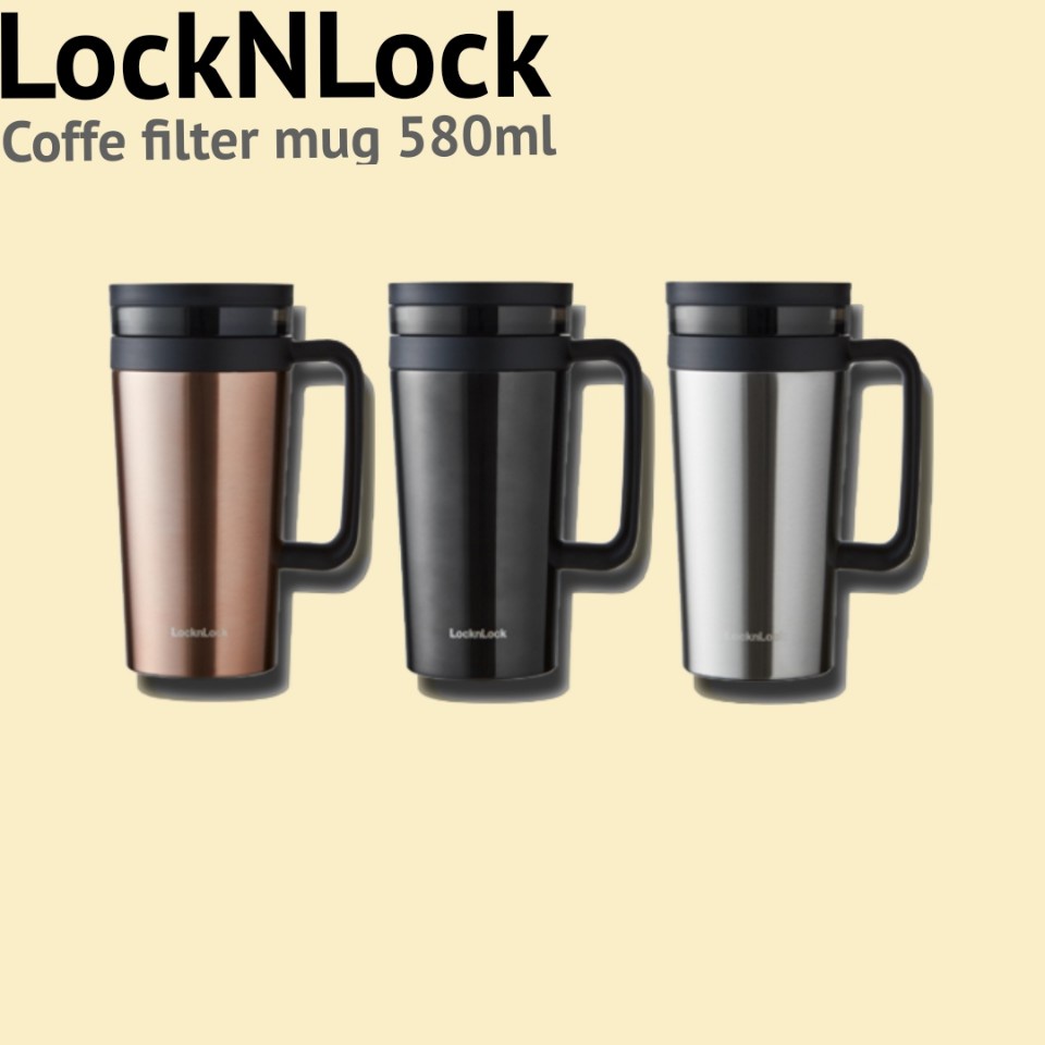 [LocknLock] coffee filter mug 580ml (Black, Gold, Silver color ...