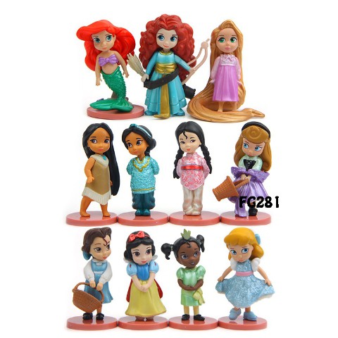 Princess Chibi Figure Set 11 Miniature Display Toy Decoration Topper ...