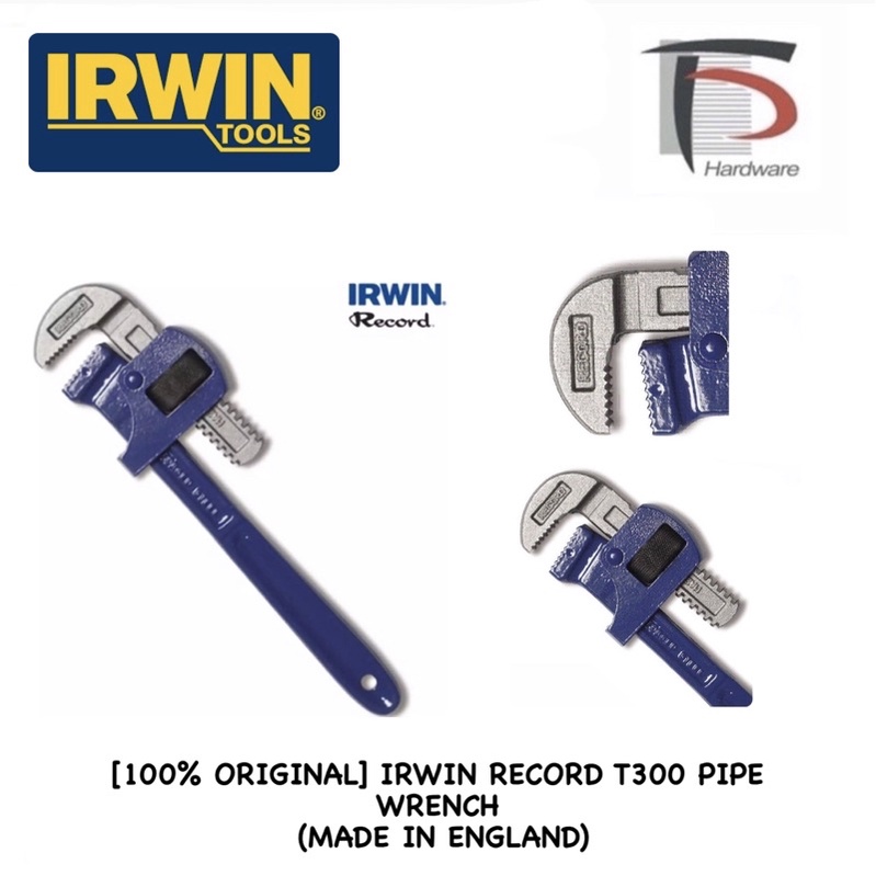 IRWIN RECORD T300 PIPE WRENCH (MADE IN ENGLAND) | Shopee Singapore