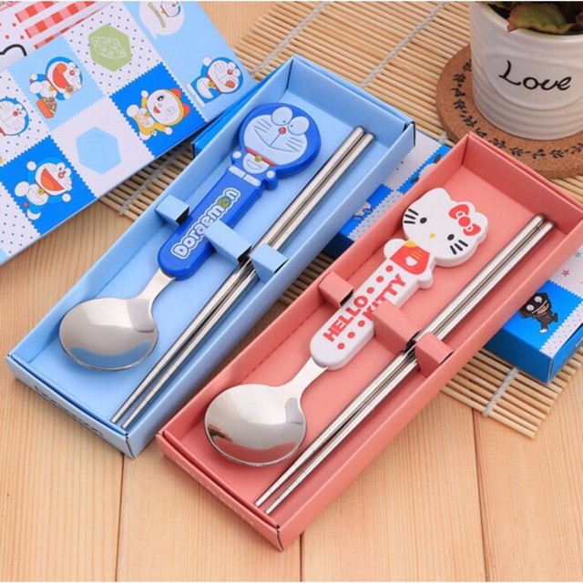 [18set 1kg] Spoon Chopsticks Set Cute Character, Stainless Steel