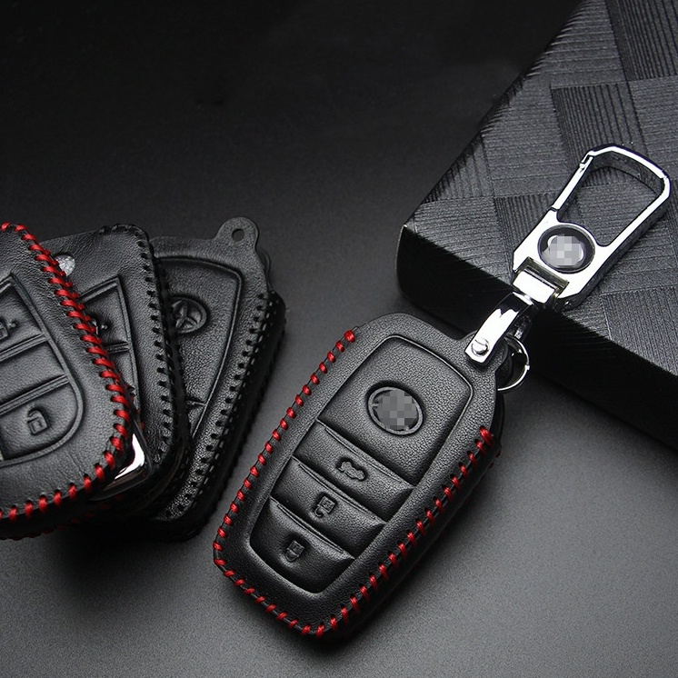 Toyota Car Key Leather Smart Remote Cover Fob Case Pouch Keyring Toyota ...