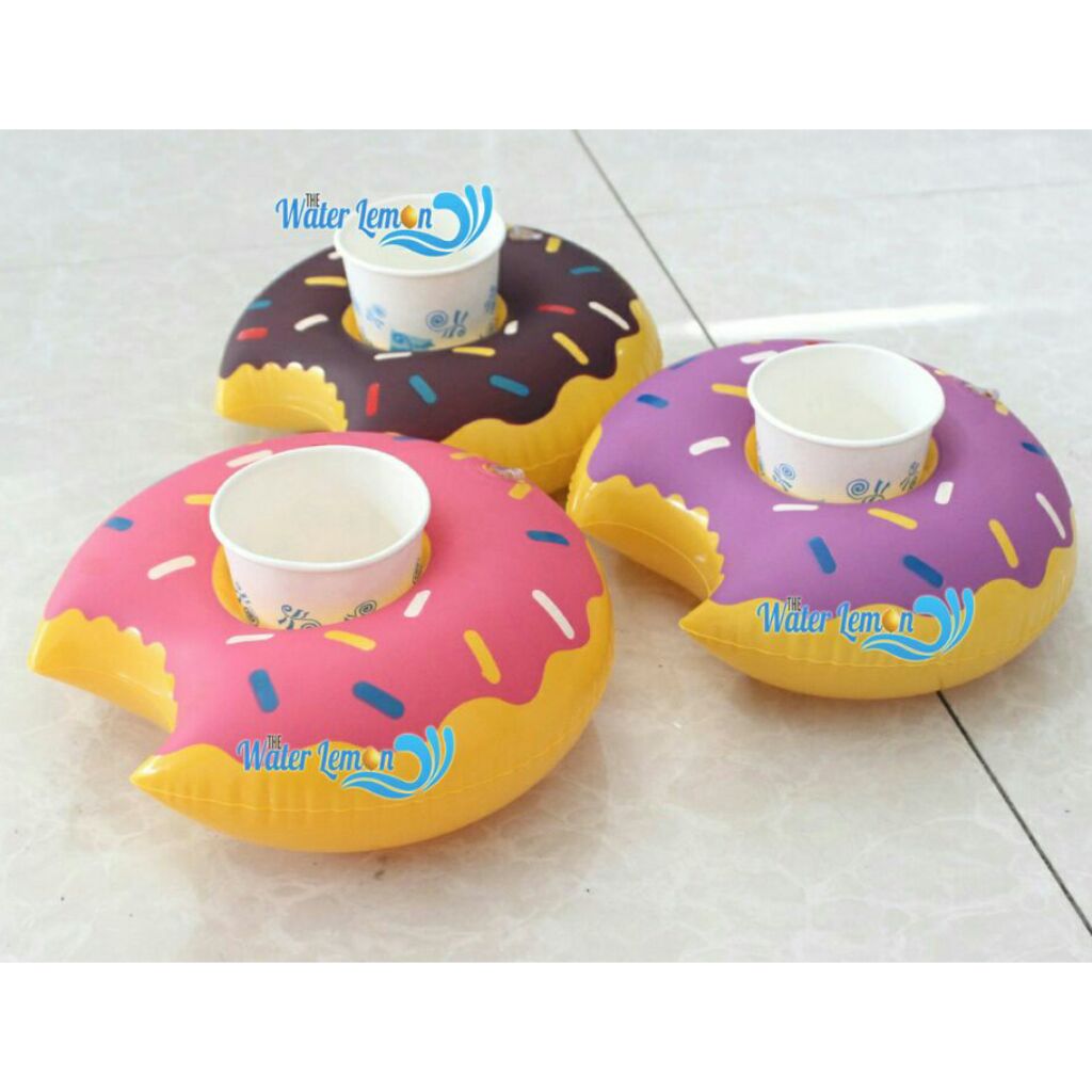 Super Cute Mini Inflatable Donut Drink Holder Pool Float Beer Party ...