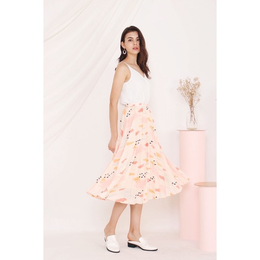 The Willow Label Pleated Midi Skirt Shopee Singapore