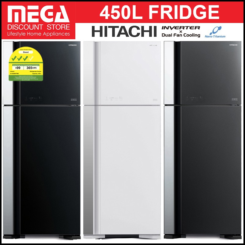 HITACHI R-VG560P7MS 450L 2-DOOR FRIDGE (NO FREE GIFT) | Shopee Singapore