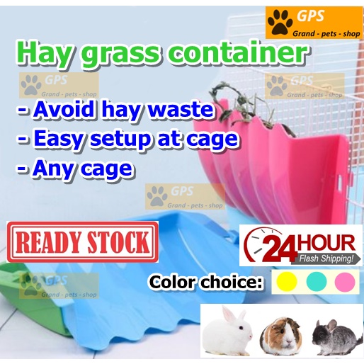 Pet Hay Rack Rangka Rumput Rabbit Hay Shelf Storage Container cage ...