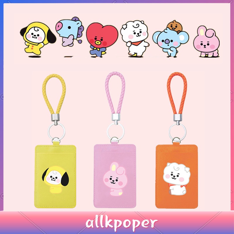 KPOP BTS Portable ID Cards Cover Case BT21 Bank ID Card Holder Bus ...