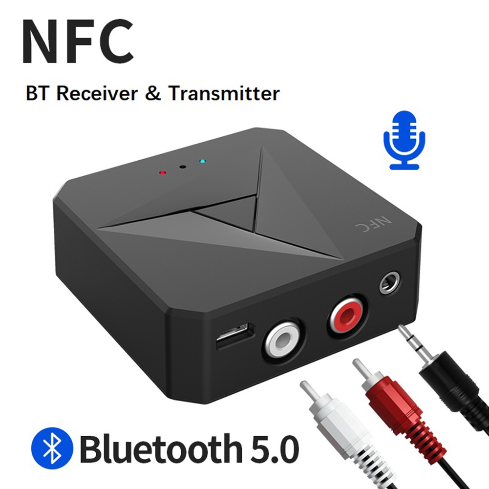 Bluetooth 5.0 Rca Audio Receiver Adattatore Bluetooth senza fili con nfc  per altoparlanti per computer Tv per auto