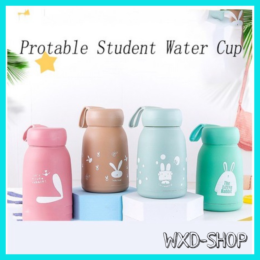 WXD Cute Rabbit Design Water Bottle Glass Vacuum Cup Coffee Mug School ...