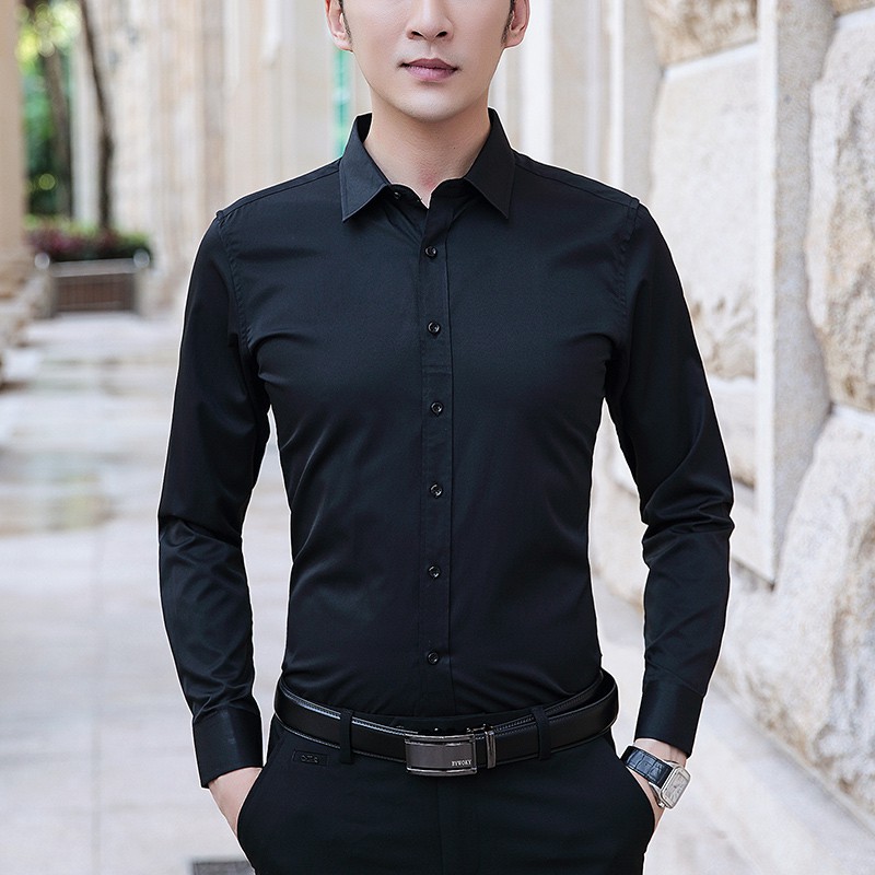 6 Color Men Office Shirt Long Sleeve Business Slim Fit White Color Plus  Size 5XL Dress Shirt Men Clothes | Shopee Singapore
