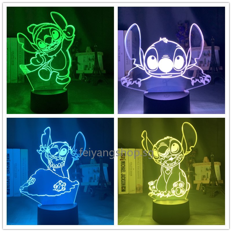 16 Color Stitch Night Light,3D LED Remote Control Stitch Lamp, Light for  Christmas, Christmas Stitch Gifts, Kids Room Decor, Holiday Gifts 