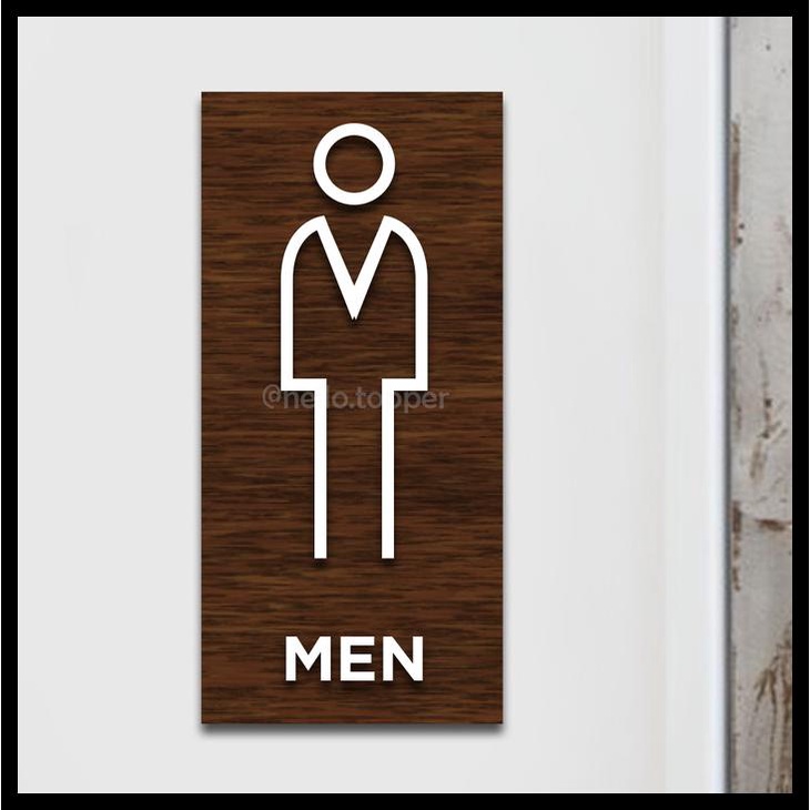 Modern Men's Toilet Sign 21X10 Men's Toilet Signage Wooden Board