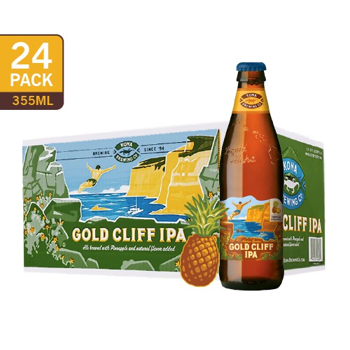 Kona Gold Cliff Hawaiian IPA With Lanai Pineapple Case of 24 [Craft