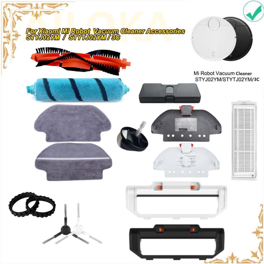 Accessories】For Xiaomi MI Robot Vacuum-Mop P / STYJ02YM / STYTJ02YM 3C LDS  Replacement Parts Main Brush Side Brush HEPA Filter Mop Cloth MI P Smart  Cleaner For Viomi V2 PRO V3 SE