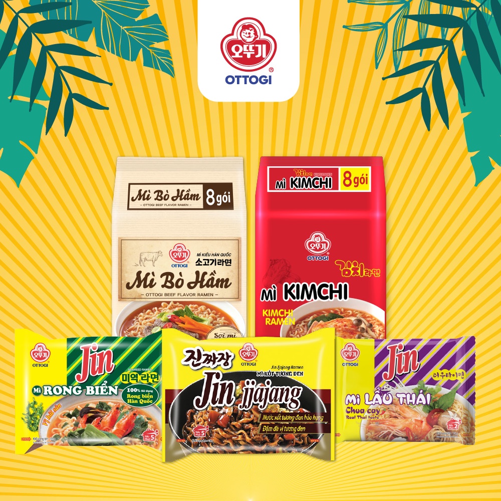 Ottogi Instant Noodles Full of Spicy Flavors, Cheese, Black Soy Sauce ...