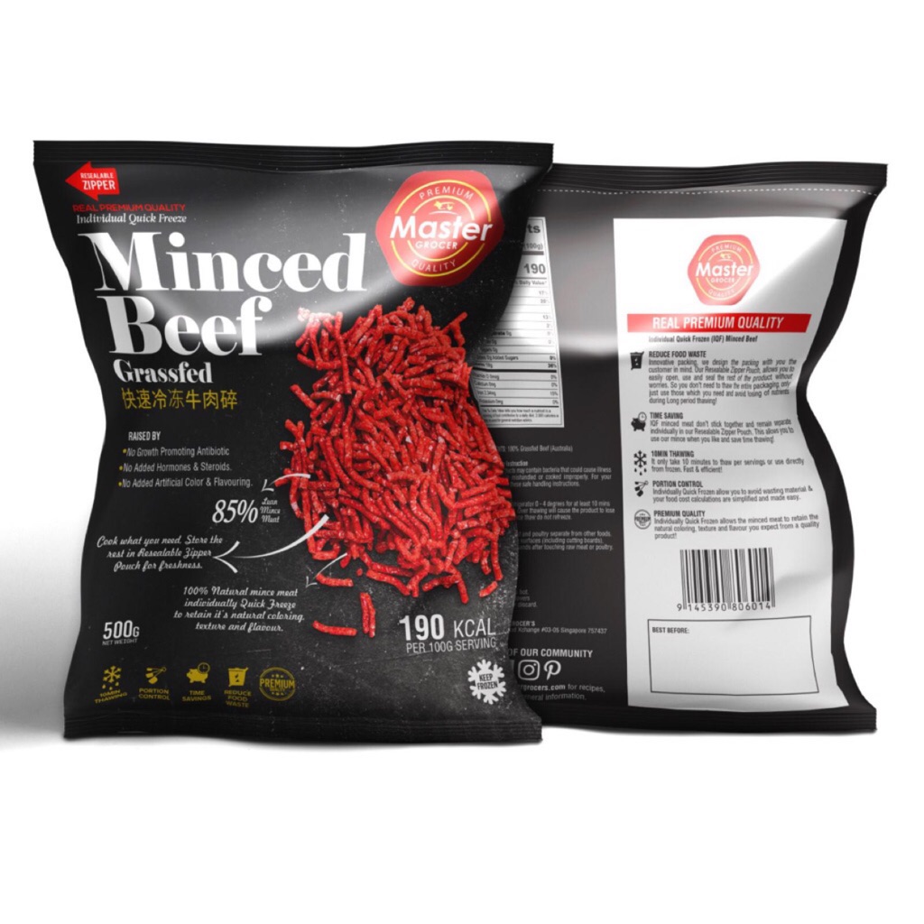 Master Grocer’s Australia Minced Beef IQF 500g Frozen Shopee Singapore