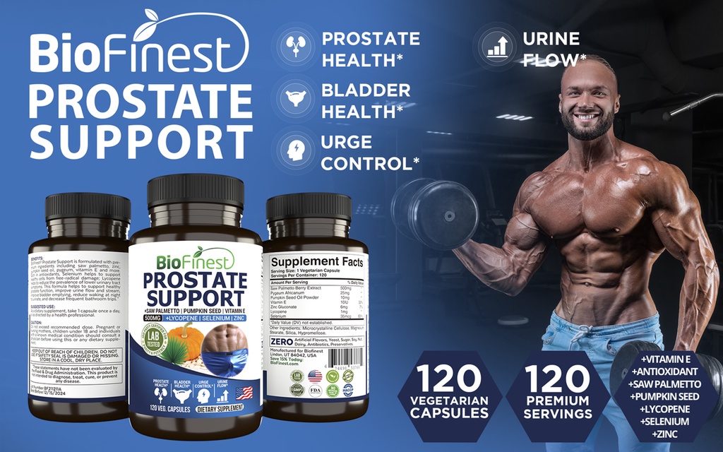 Biofinest Prostate Bladder Support Men Saw Palmetto Lycopene Pumpkin