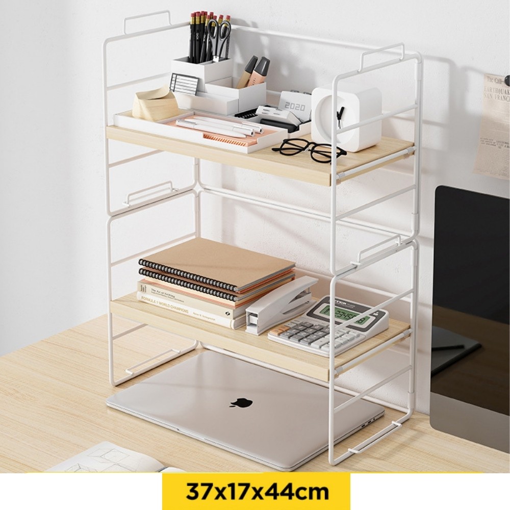 【SG】Metal Table Shelf Organiser Desk Shelf Desktop Shelving Table ...
