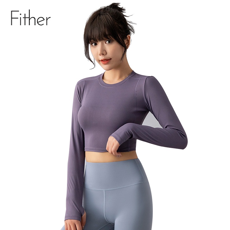 Fit.HER Yoga Dress Women's Long Sleeve Sports Running Quick Drying Fitness Pants Top