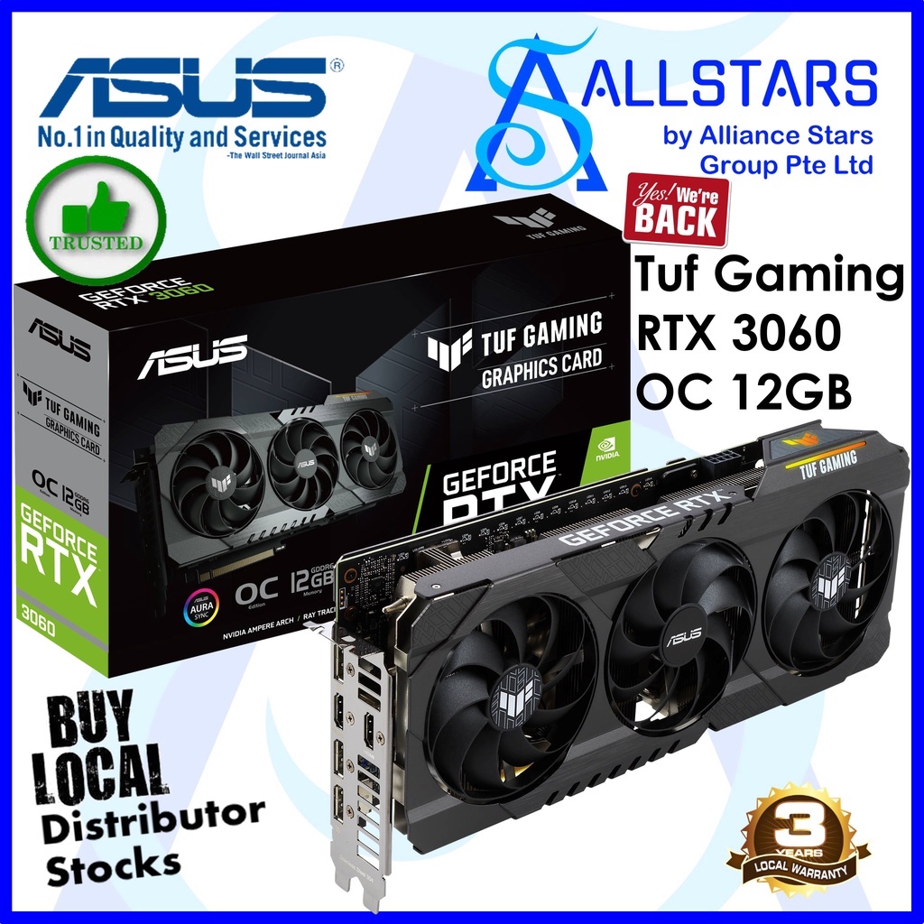 ASUS TUF RTX 3060 OC 12GB V2 Gaming Graphics Card(TUF-RTX3060-O12G-V2 ...