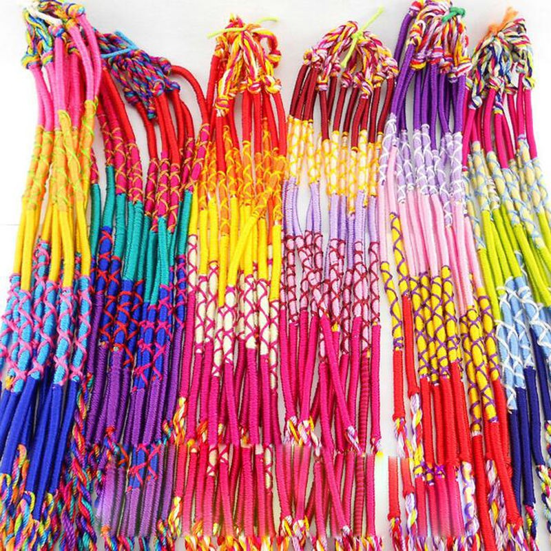 5Pcs Colorful Friendship Cords Rope Weave Braid Handmade Bracelet