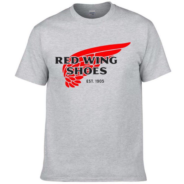 red and white graphic tee men