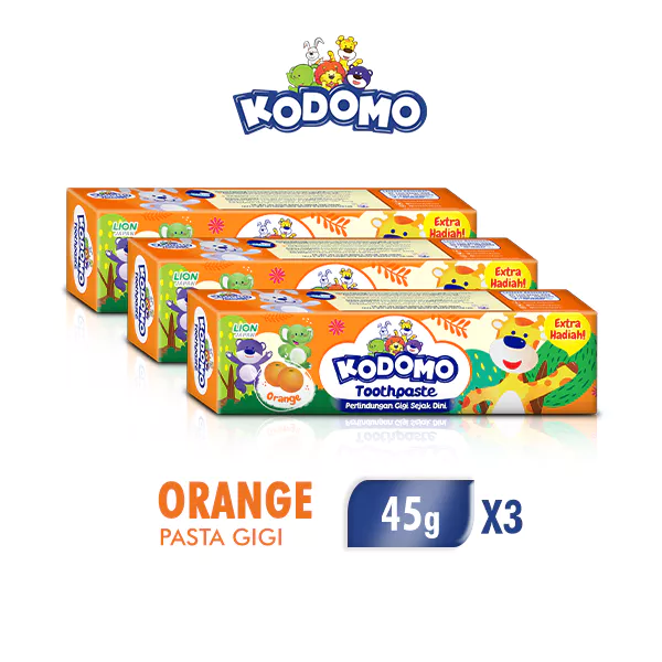 Kodomo Pasta Gigi Orange Tube 45 gr x3