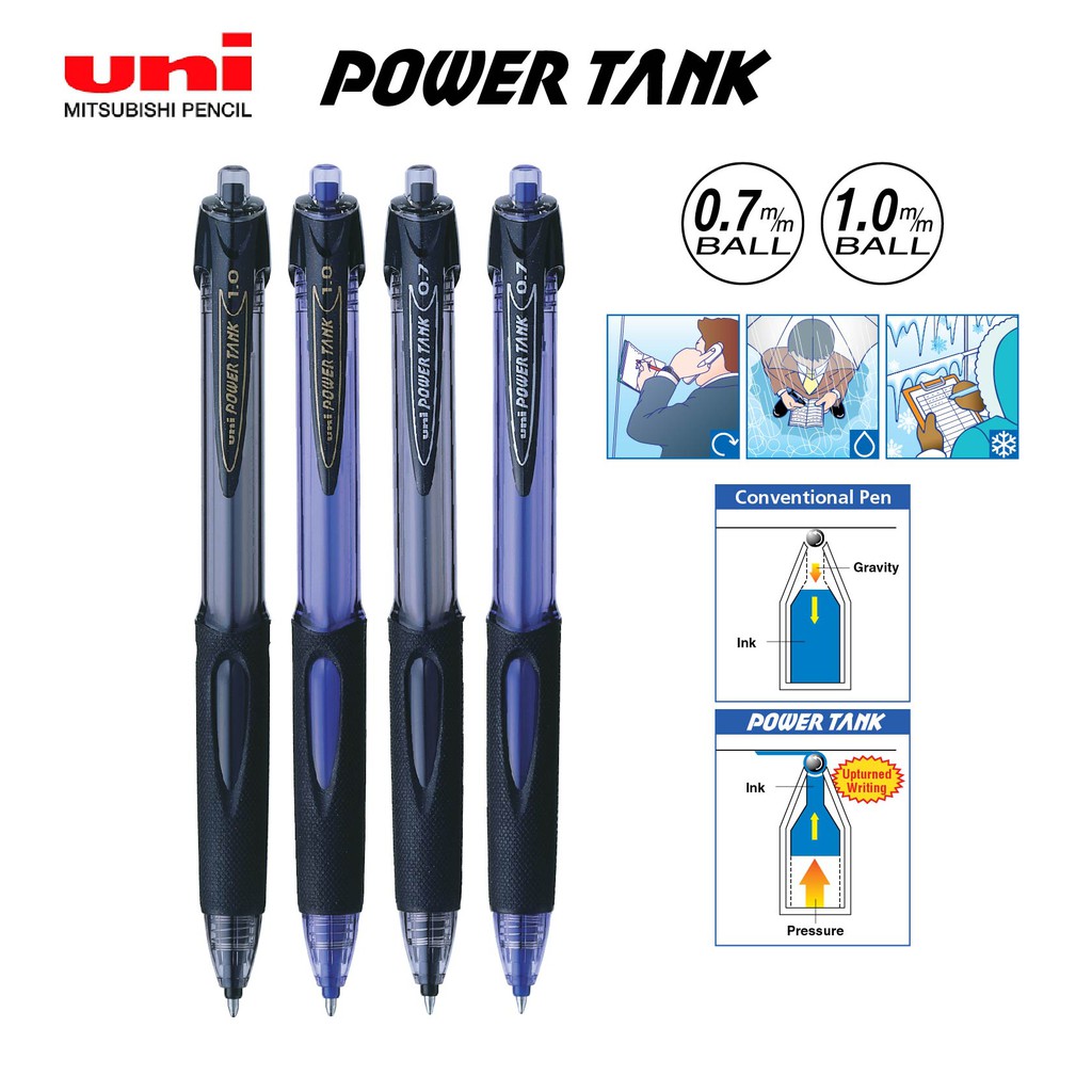 【Uni】Power Tank Pressurized Ballpoint Ink Pen 0.7mm 1.0mm 1pc Shopee Singapore