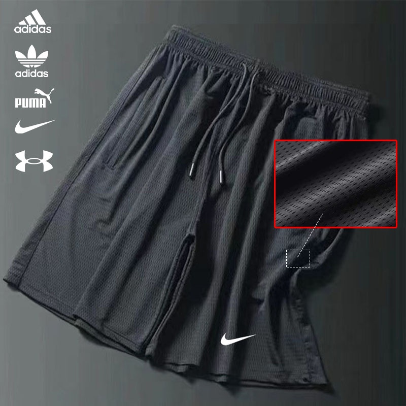 ?M-6XL Men Plus Mesh Shorts Sports Basketball Shorts Breathable Cropped Shorts Drawstring Elastic Waist Shorts Men Seluar Pendek Lelaki M-6XL【Ship Today】