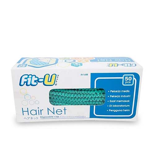 FIT-U HAIR NET isi 50 Pcs / Pelindung Rambut / Pelapis Helm / Penutup Kepala - Gambar 2