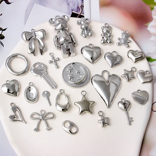 100pcs Silver Charms for Jewelry Making Wholesale Bulk Tibetan Silver Charm Pendants for DIY Necklace Bracelet Earring Craft Supplies, Adult Unisex