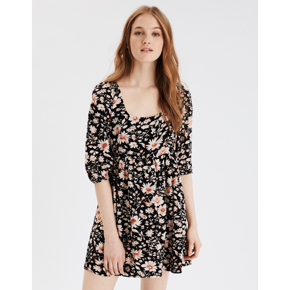 American Eagle Printed Puff Sleeve Babydoll Dress for Women Shopee Singapore