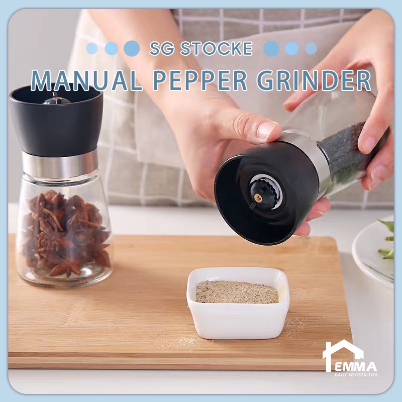 Pepper Grinder, Household Sea Salt Ginder, Electric Adjustable Spice Grinder,  Automatic Sea Salt Mill, Reusable Pepper Crusher For Kitchen Camping BBQ,  Kitchen Gadgets, Kitchen Supplies