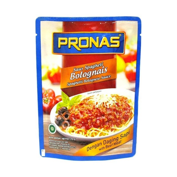 Pronas Sauce Spagheti Bolognese Pouch 175 Gr