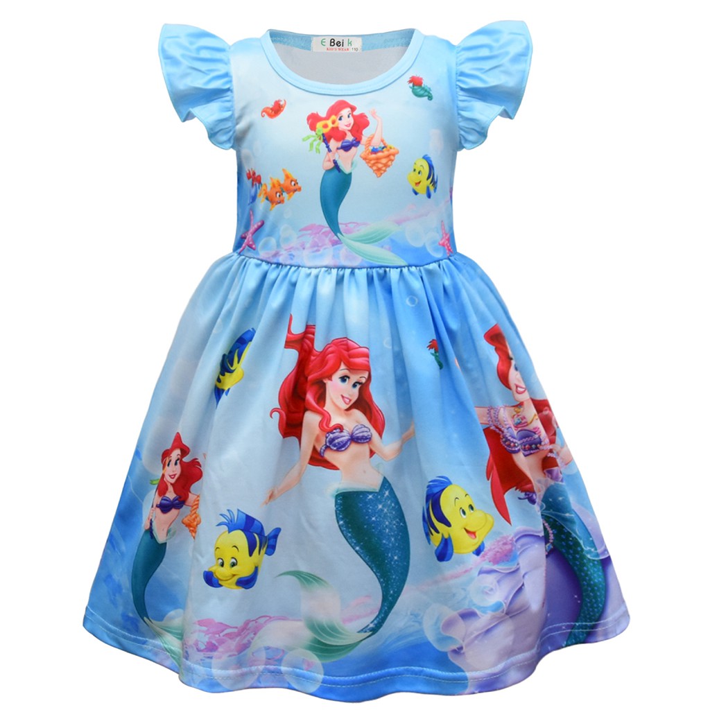 Baby Girl Party Dress Little Mermaid Ariel Kids Clothing Cosplay Costume  Elsa Dress | Shopee Singapore