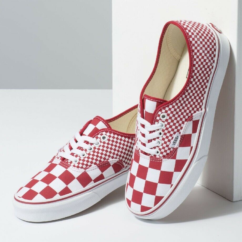 Red and sale white checkered shoes