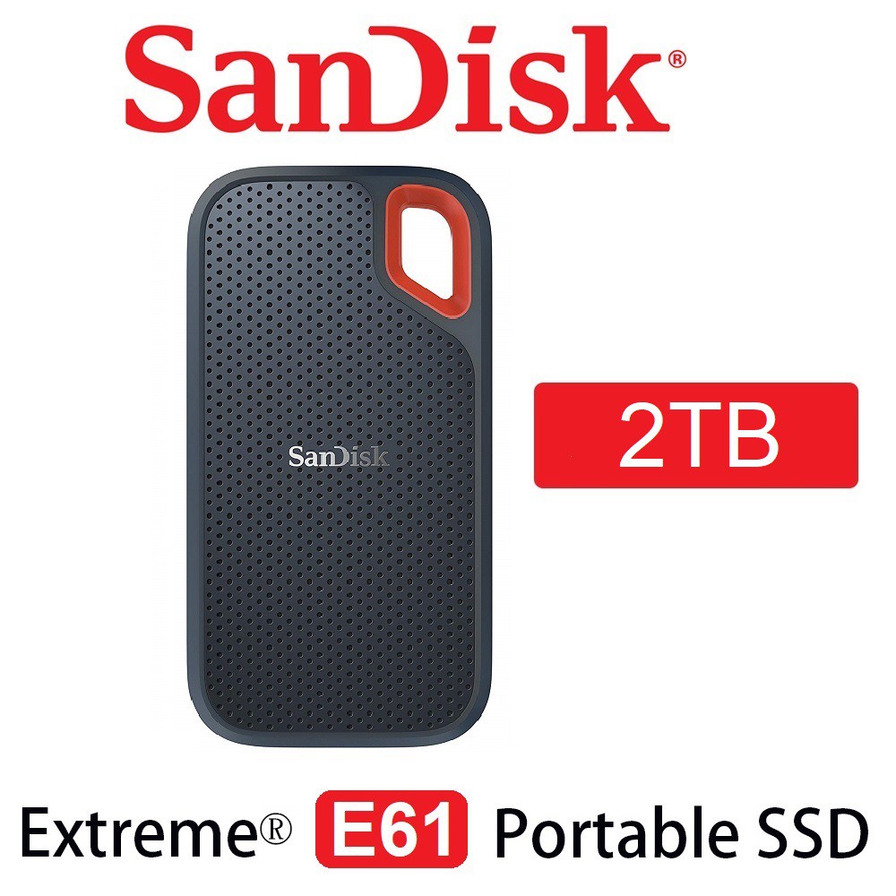 SanDisk E61 Extreme Portable SSD 500GB 1TB 2TB USB 3.2 Gen 2 Solid
