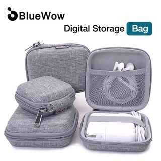 BlueWow Electronic Accessories Bag,Digital Gadget Organizer Case,Gray Nylon  Travel Gear Storage Carrying Sleeve Pouch for Cable,USB,Earphones,Portable  Hard Drives,Power Banks