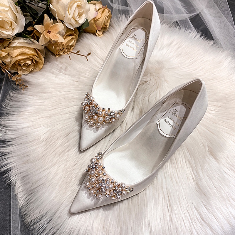 Flat bridal shoes with bling best sale