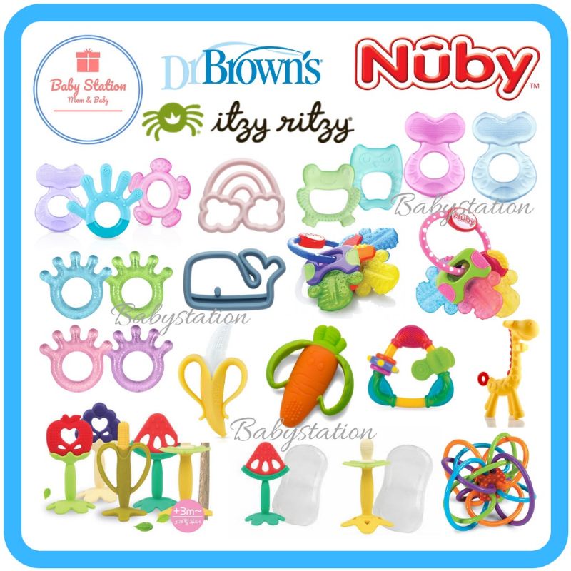 Nuby Silicone Teethe-eez Teether with Bristles and Hygienic Case (1 pc)
