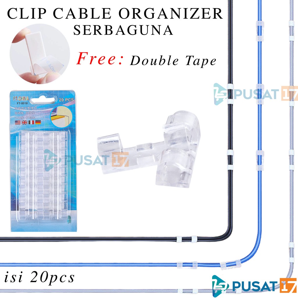 KLIP KABEL ORGANIZER / PENGIKAT KABEL TEMPEL SERBAGUNA / CLIP CABLE MULTIFUNGSI PENJEPIT KLEM KABEL
