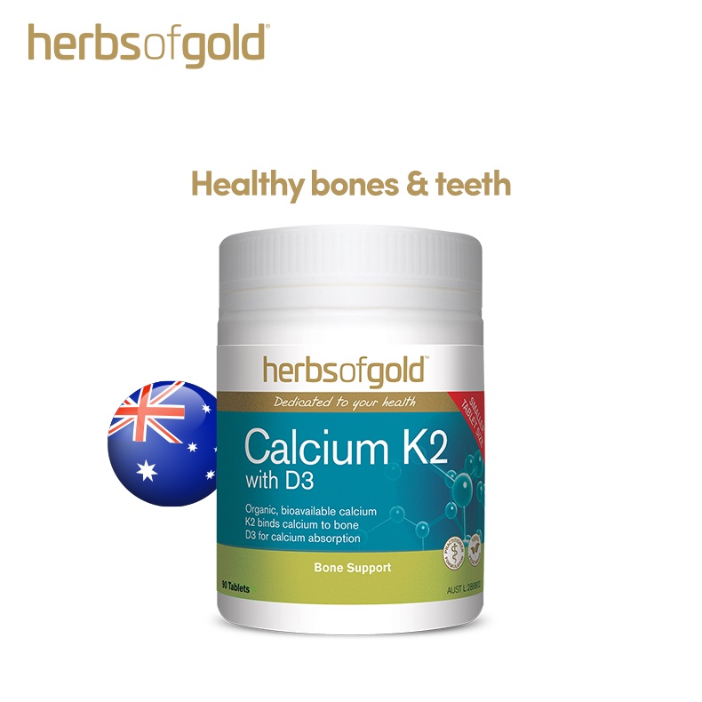 [Herbs of Gold] Calcium K2 with D3 90s [122025] Calcium, Stronger