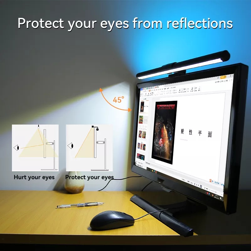 CANMEIJIA Screen LED Desk Lamp PC Computer Desktop Display Dimmable ...