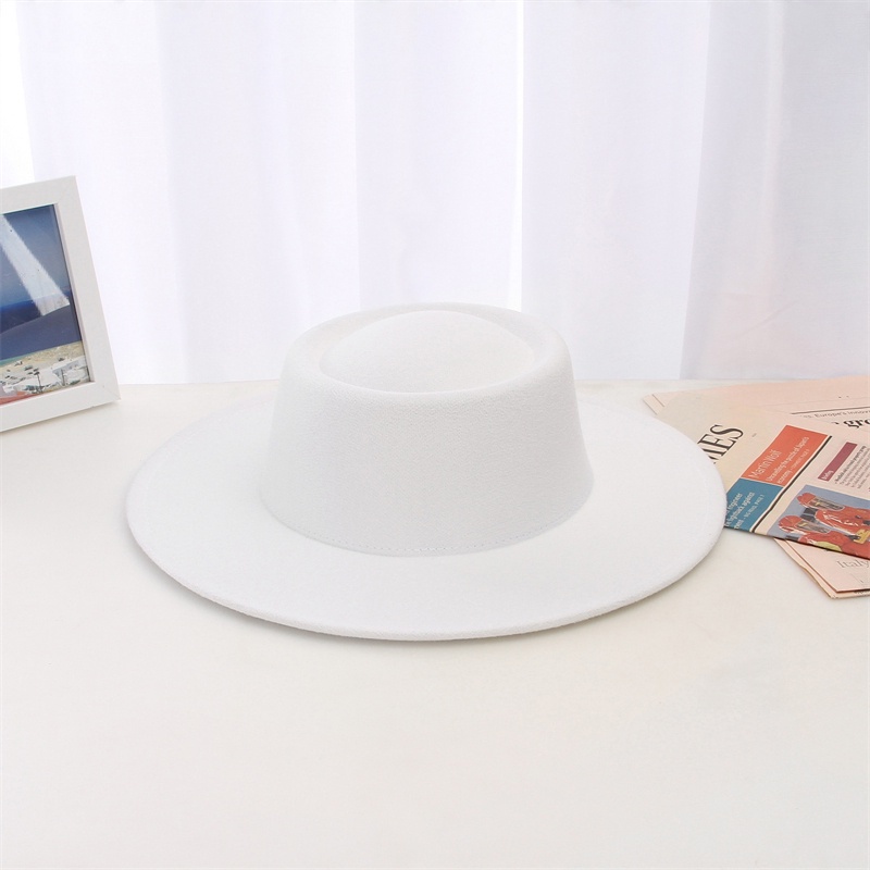 thumbnail image 2 of Wide Brim Fedora Hat For Men Wide Brim Fedora Hats For Women And Men Polyester Cotton Blend Festival, Party, Wedding Pork Pie Boater Flat Top Hats In Black, Green, Cream From Gslyy0712 2 of 14