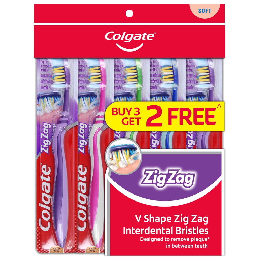 Colgate Zig Zag / Twister Toothbrush, 5s | Shopee Singapore