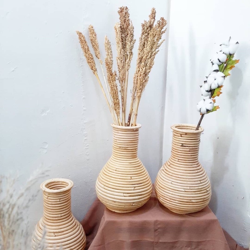 RATTAN VASE UNIQUE BEAUTIFUL RATTAN POT rattan flower vase rattan pot ...